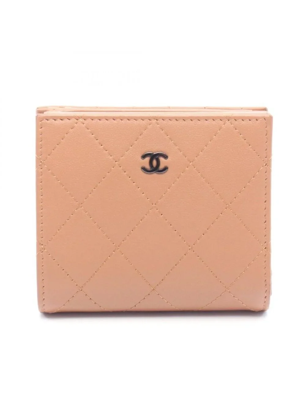 Chanel Bifold Wallet Quilted Camel Leather
